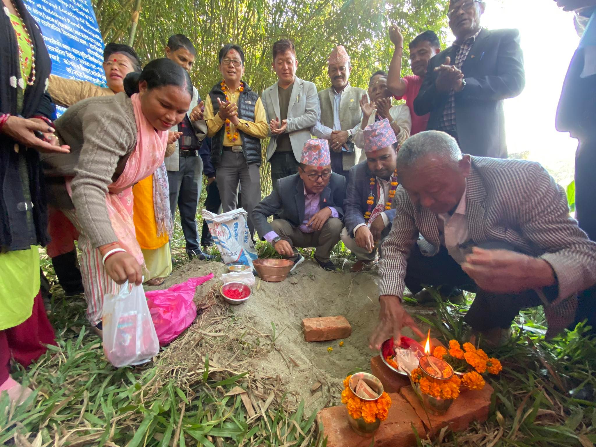 हल्दीवारीमा एकैदिन ३ पुलको शिलान्यास 